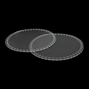 2Pcs Transparent Acrylic sheet with Holes Round/Square Knitting Crochet Sheet For Making Bags for DIY Crochet Bag Accessories, 6 inches Dia