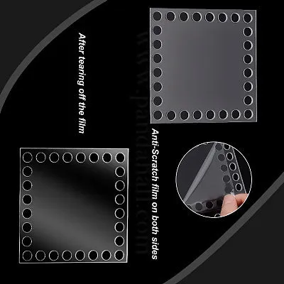 2Pcs Transparent Acrylic sheet with Holes Round/Square Knitting Crochet Sheet For Making Bags for DIY Crochet Bag Accessories, 6 inches Dia