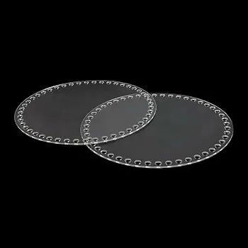 2Pcs Transparent Acrylic sheet with Holes Round/Square Knitting Crochet Sheet For Making Bags for DIY Crochet Bag Accessories, 6 inches Dia