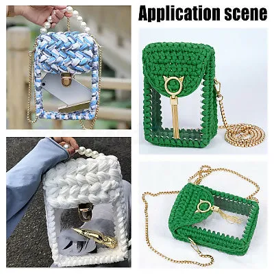2Pcs Transparent Acrylic sheet with Holes Round/Square Knitting Crochet Sheet For Making Bags for DIY Crochet Bag Accessories, 6 inches Dia