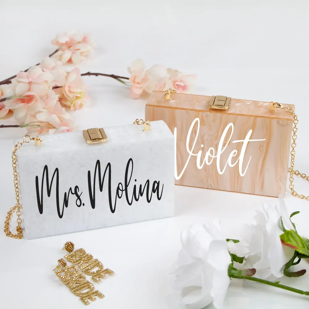 Bachelorette Marbled Box Clutch Gift-LP