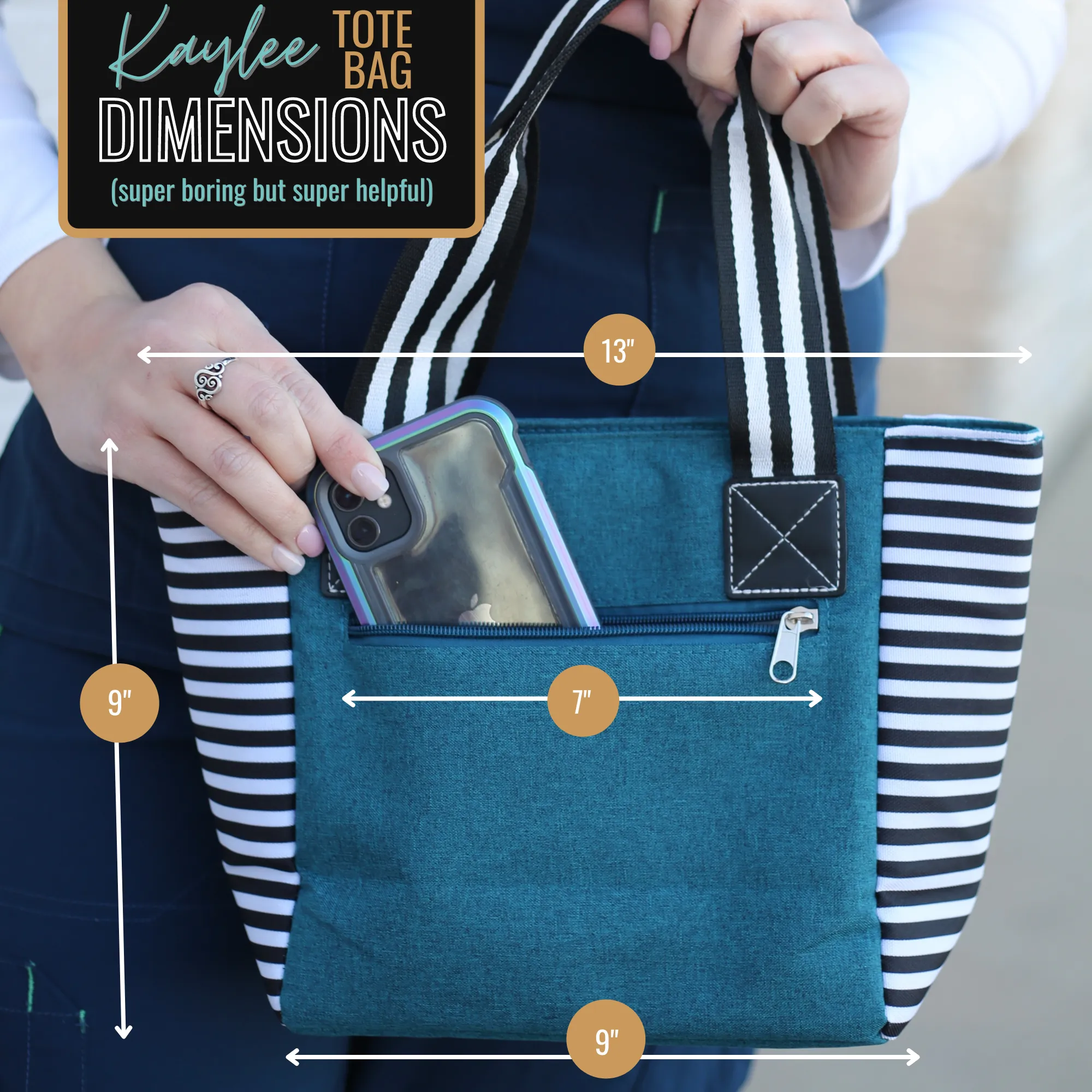 Best Teacher Kaylee Teal Tote Bag for Teachers