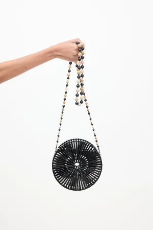 Black & Multicolour Luna Circular Beaded Bag