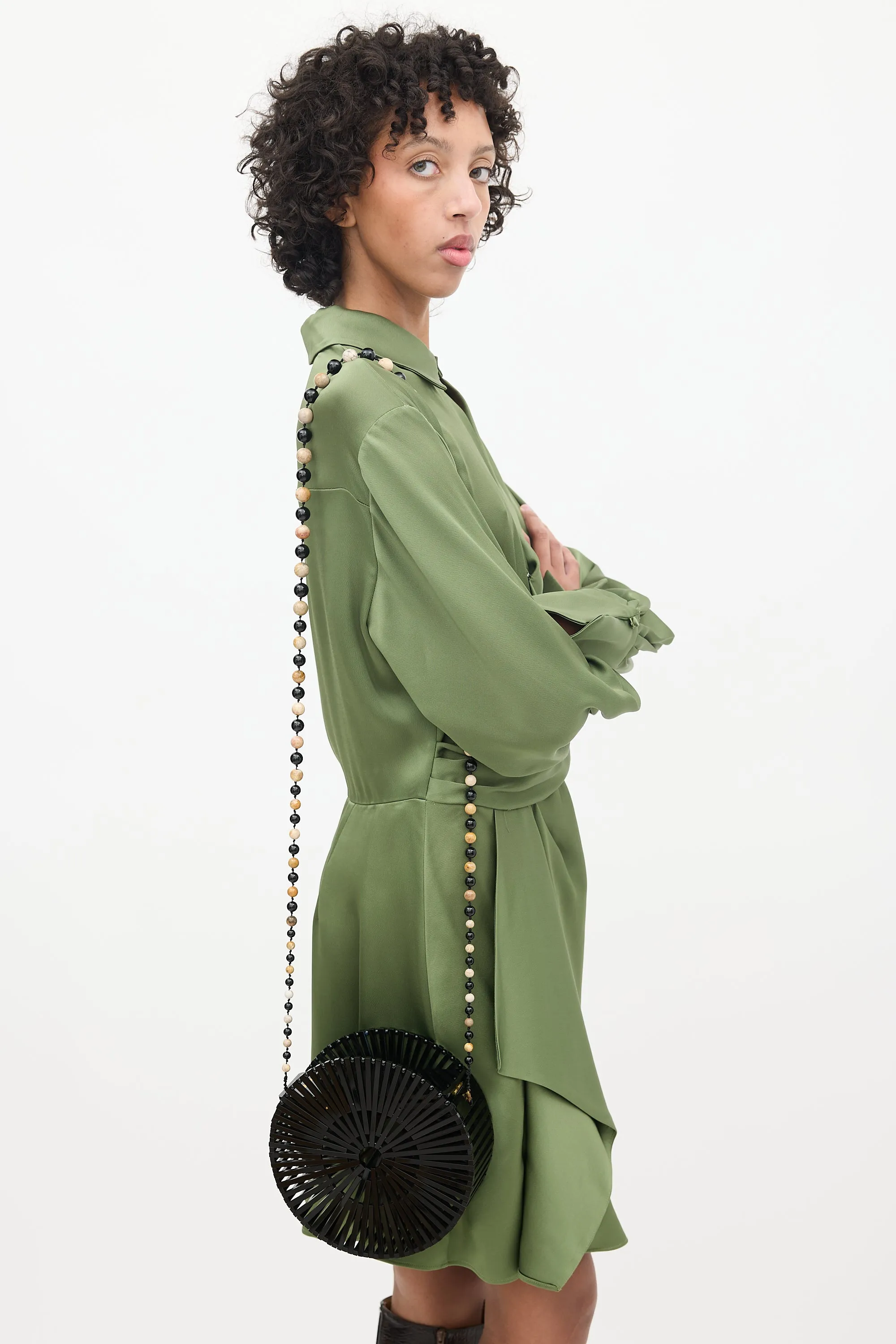 Black & Multicolour Luna Circular Beaded Bag