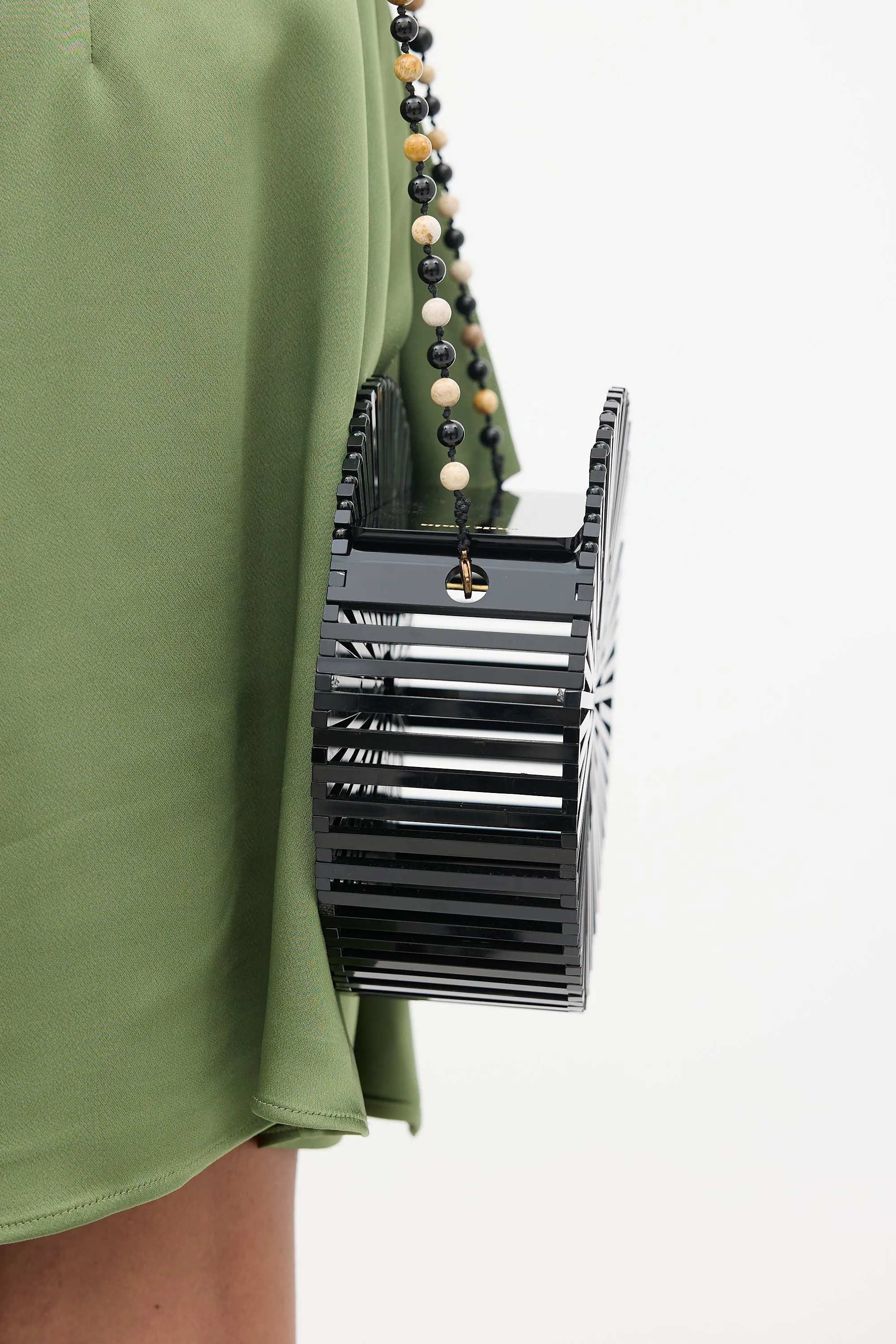 Black & Multicolour Luna Circular Beaded Bag