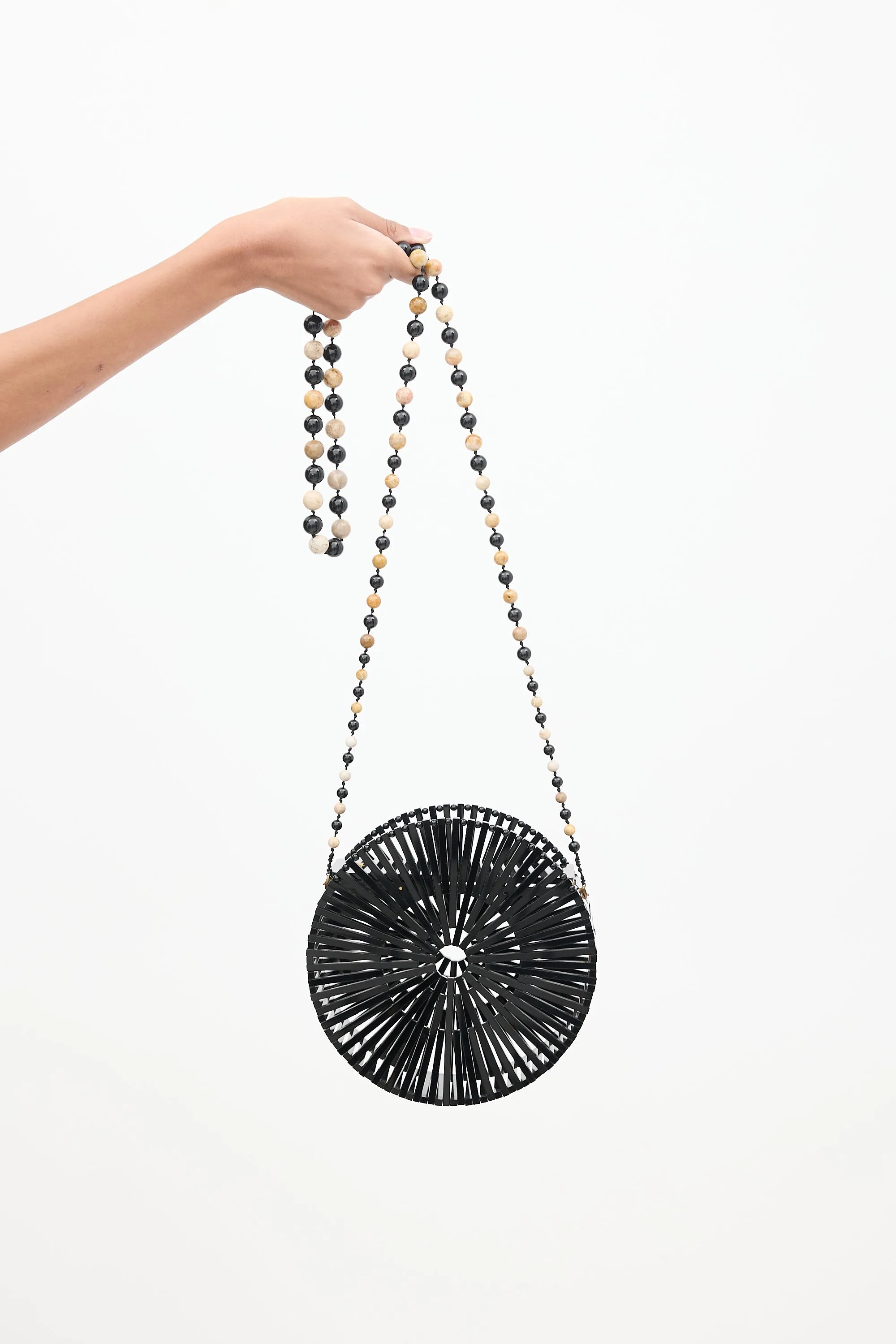 Black & Multicolour Luna Circular Beaded Bag
