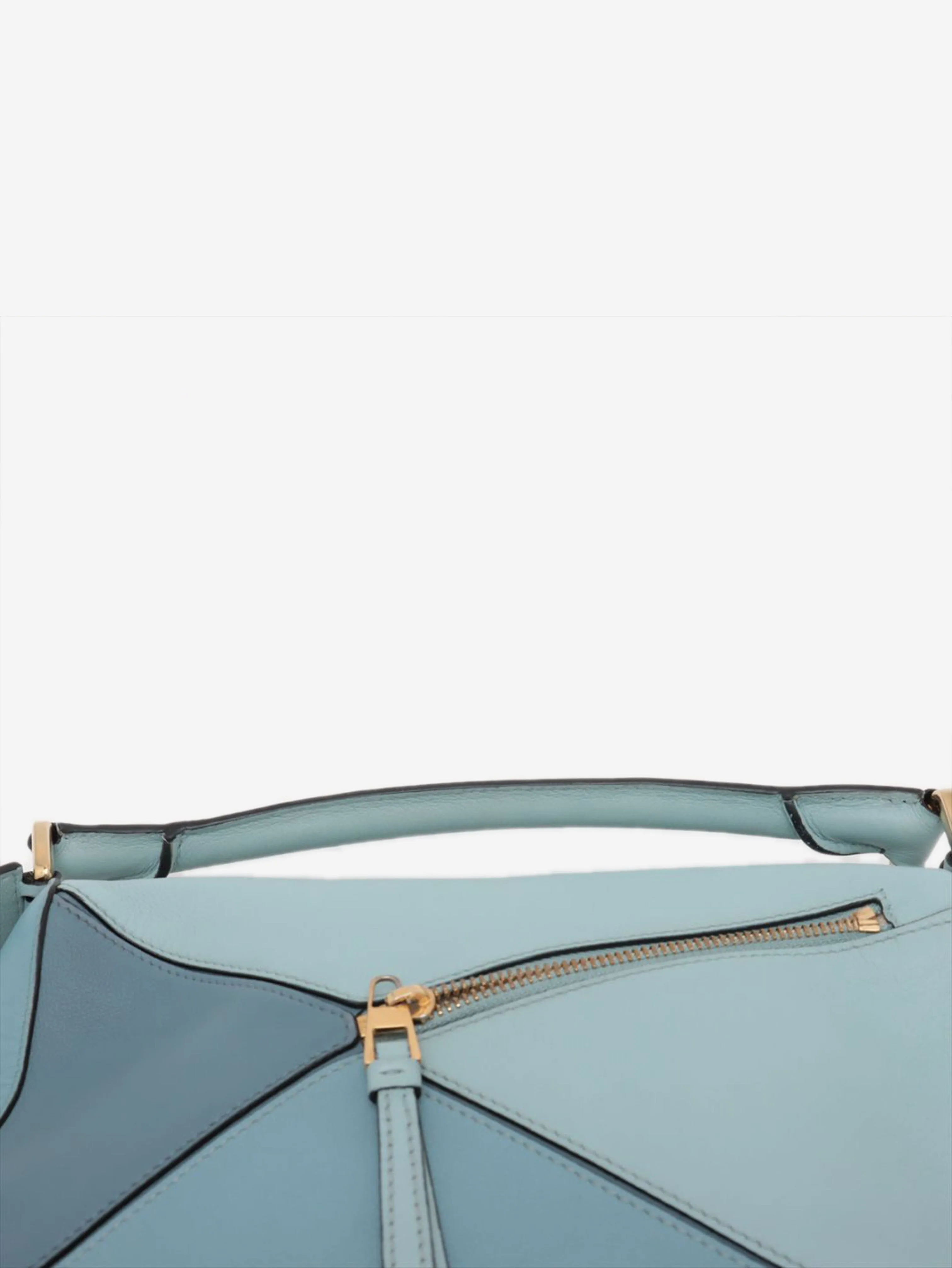 Blue small tricolour Puzzle bag