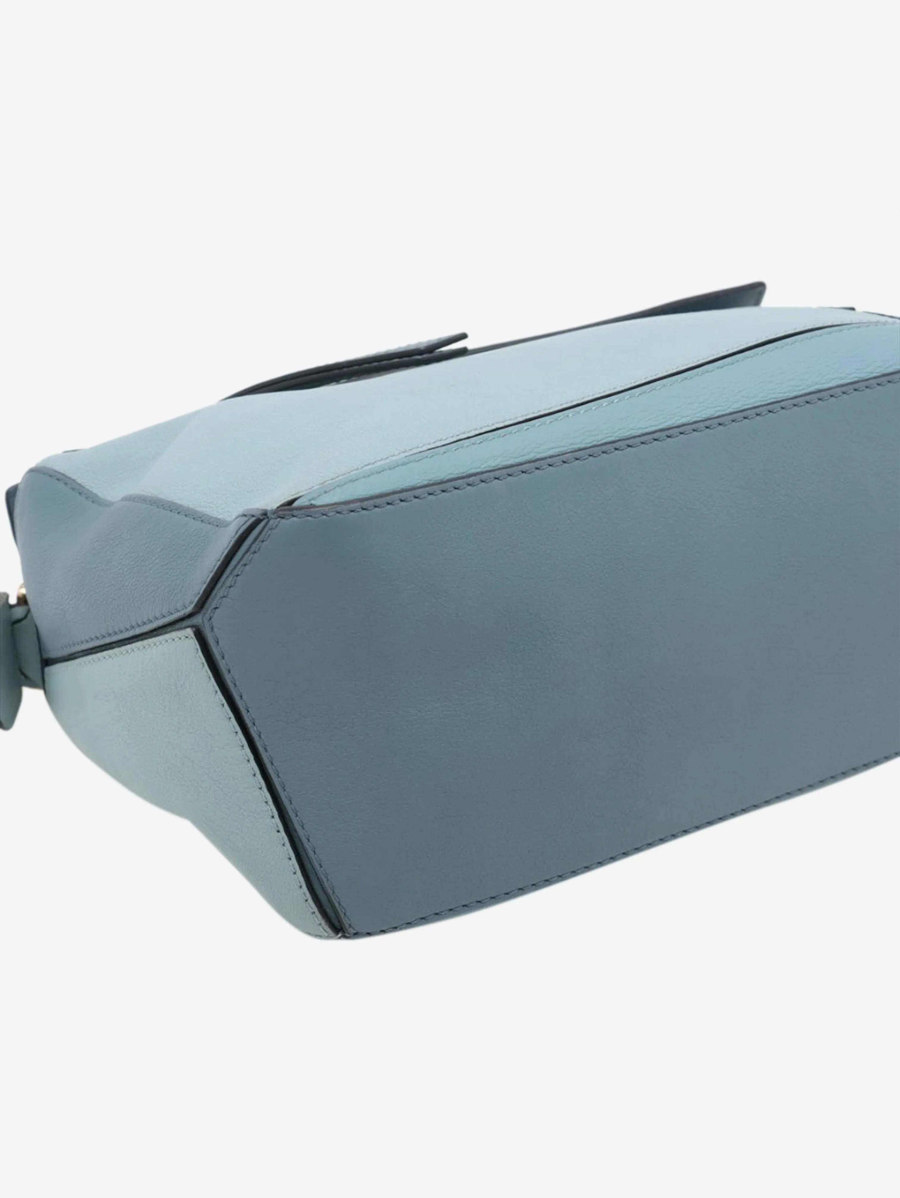 Blue small tricolour Puzzle bag