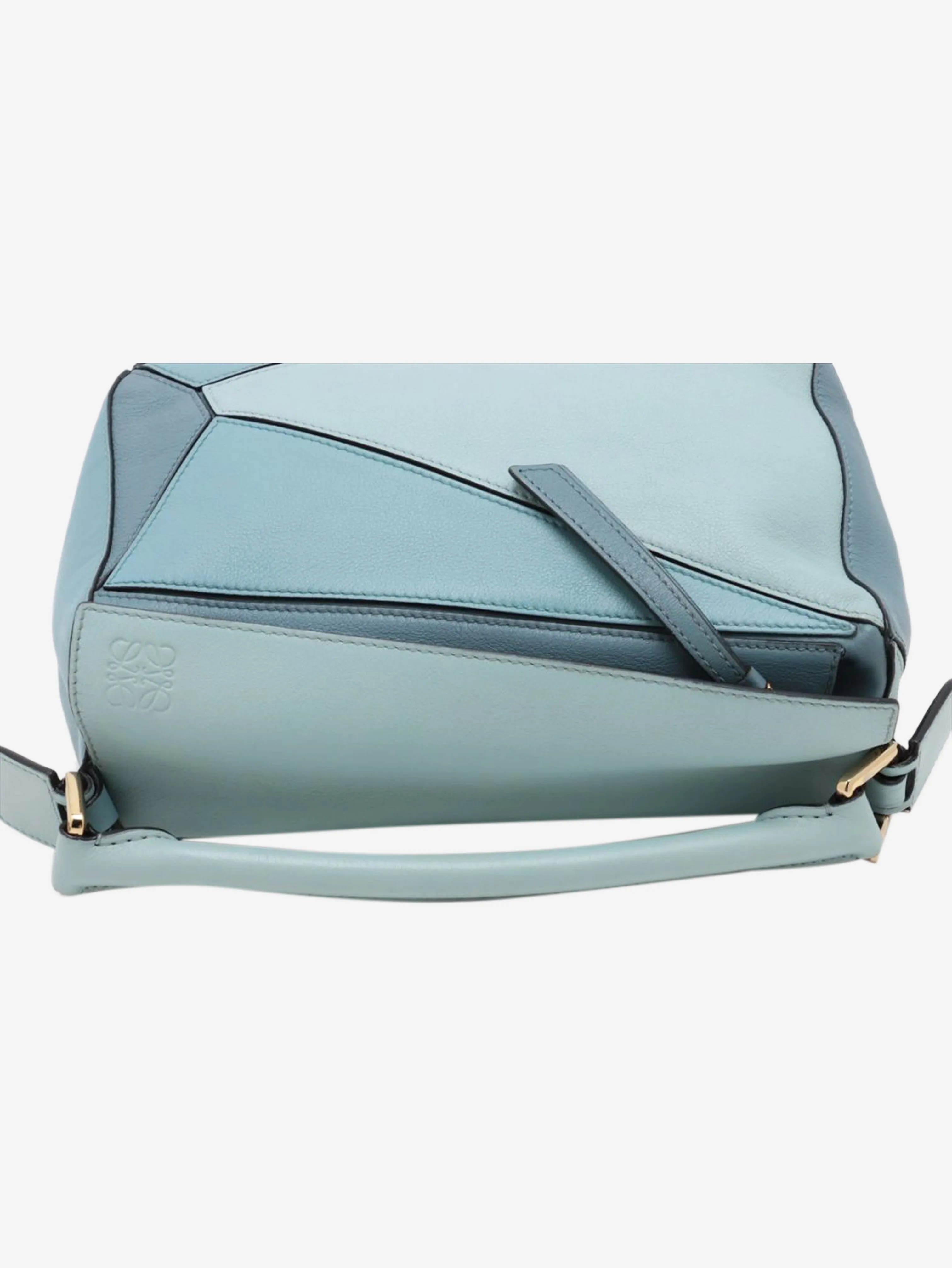 Blue small tricolour Puzzle bag