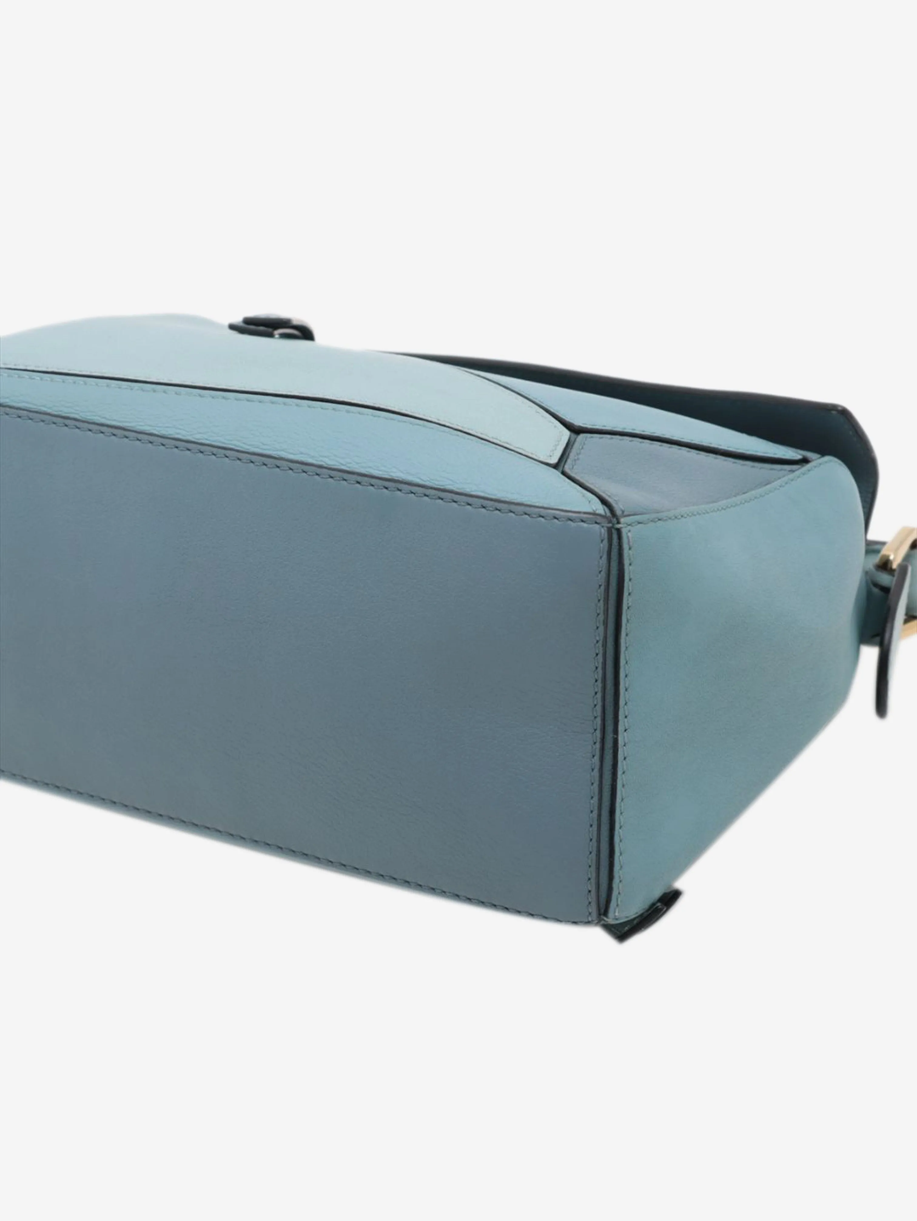 Blue small tricolour Puzzle bag