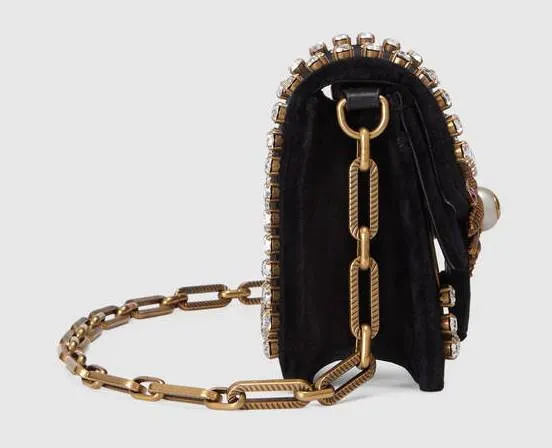 Broadway Velvet Mini Bag, Black
