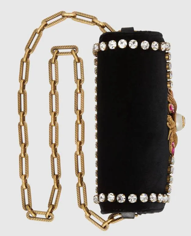 Broadway Velvet Mini Bag, Black