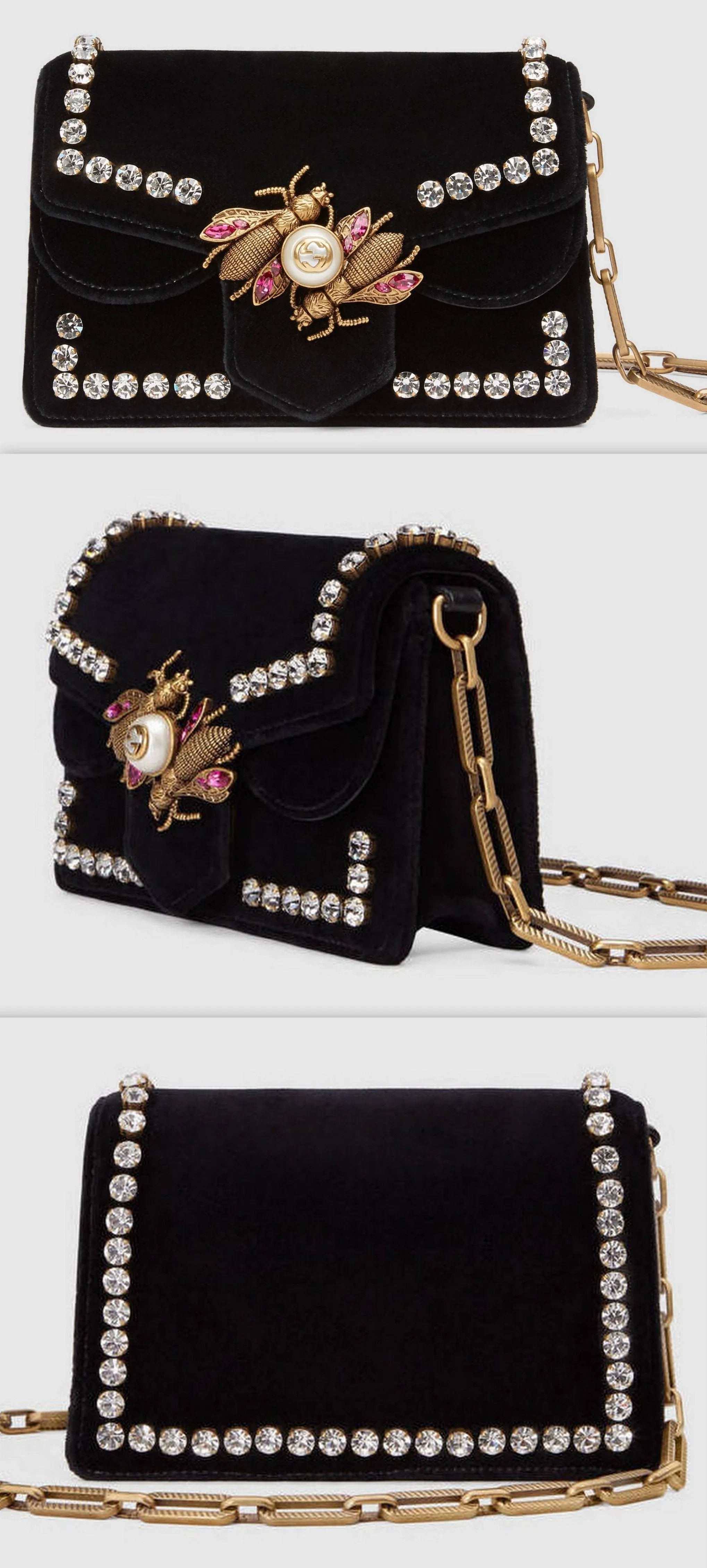 Broadway Velvet Mini Bag, Black