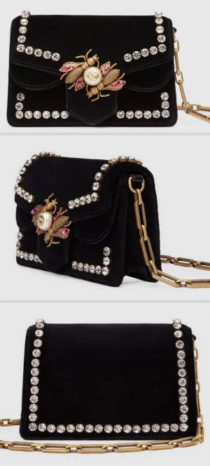 Broadway Velvet Mini Bag, Black