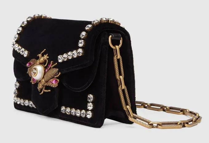Broadway Velvet Mini Bag, Black