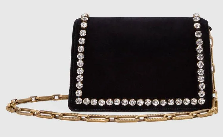 Broadway Velvet Mini Bag, Black