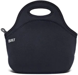 BUILT Gourmet Getaway Soft Neoprene Lunch Tote Bag - Lightweight, Insulated and Reusable Black LB31-BLK