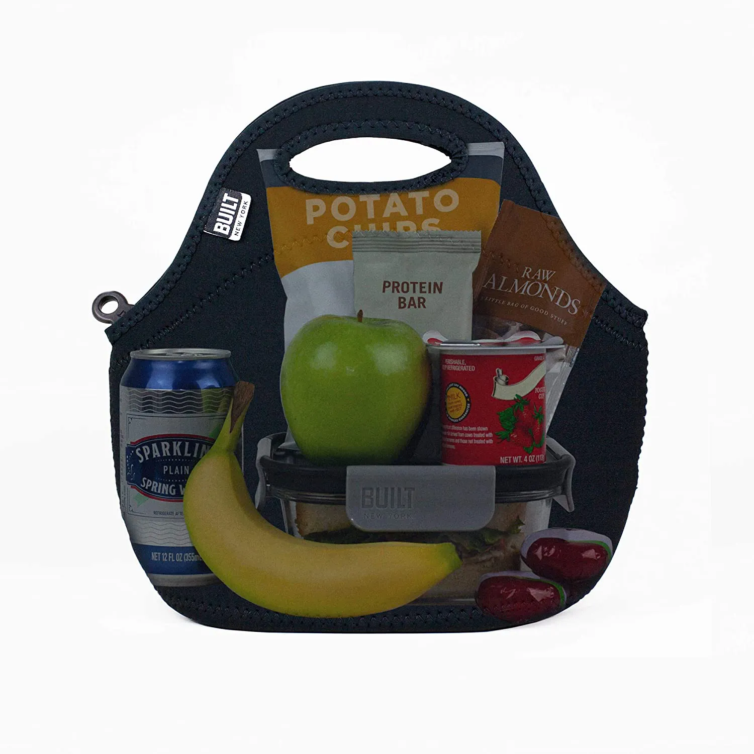 BUILT Gourmet Getaway Soft Neoprene Lunch Tote Bag - Lightweight, Insulated and Reusable Scallop Stripe 5269907