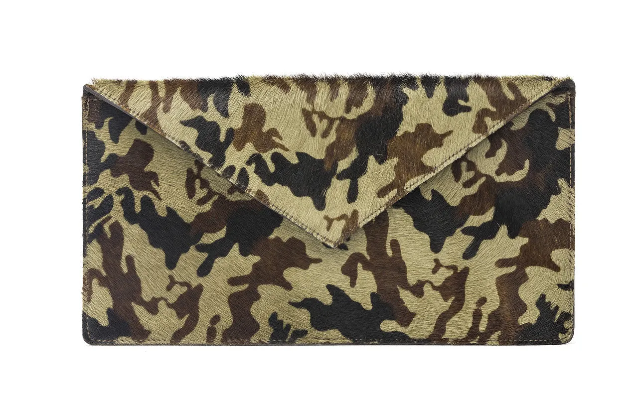 Calf Hair Slim Envelope Clutch