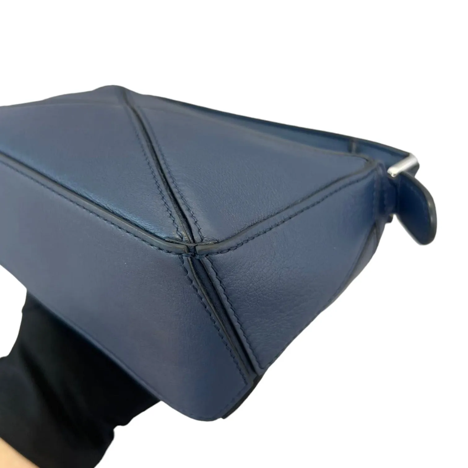 Calfskin Mini Puzzle Bag Blue SHW