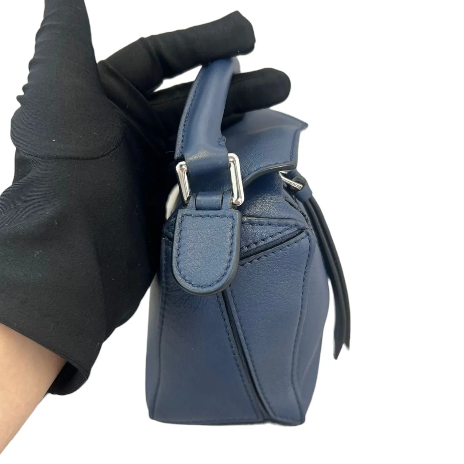 Calfskin Mini Puzzle Bag Blue SHW