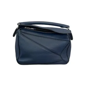Calfskin Mini Puzzle Bag Blue SHW