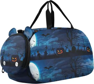Carry on Duffel for Boys Gothic Halloween Night Overnight Weekender Duffel Travel Duffle Bags Girls Tote Duffle Bag for Kids