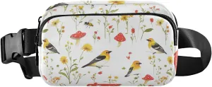 Cartoon American Goldfinch Birds White Cute Waist Pack Crossbody Bag for Women Men Teenagers Water Resistant Belt Bag with Adjustable Strap for Travel Gym Work Cartoon American Goldfinch Birds White Cute Waist Pack Crossbody Bag for Women Men Teenagers Water Resistant Belt Bag with Adjustable Strap for Travel Gym Work
