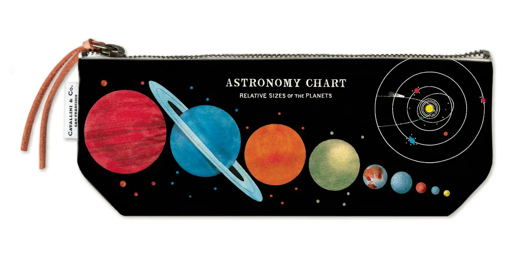 Cavallini - 100% Natural Cotton Vintage Mini Pouch Bag - 10x23cms - Astronomy