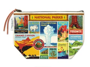 Cavallini - 100% Natural Cotton Vintage Pouch Bag - 15x22cms - USA National Parks