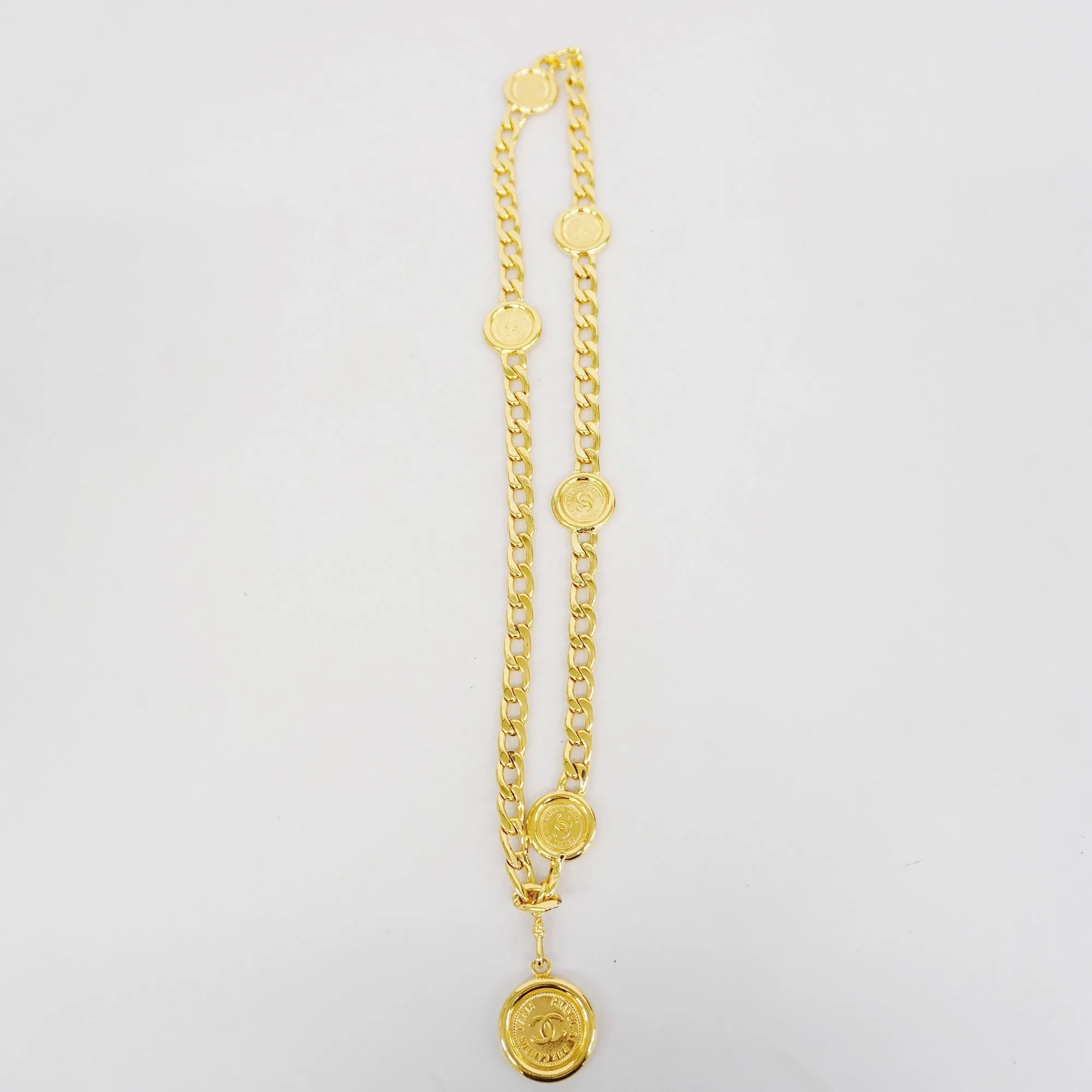 Chanelauth  Chain Belt Gold Metal Women's Chain Belt Gold