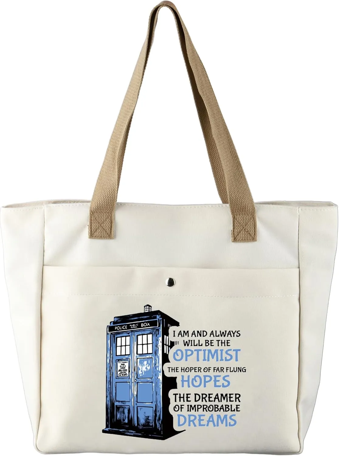 CMNIM Doctor Movie TV Show Dr Who Tote Bag Doctor Movie Lover Gift POLICE Blue Box Theme Shoulder Bag for Fans