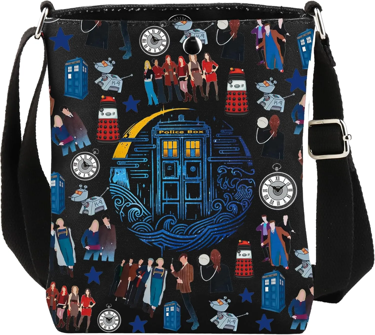 CMNIM Dr Who Merchandise Gifts Police Blue Box Starry Night Crossbody Bag Doctor Movie Fans Gift Time Sci-Fi Shoulder