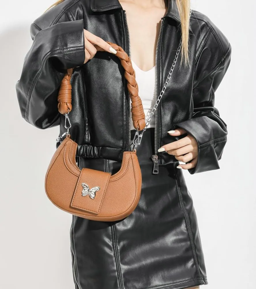 Crossbody Bag for Women Vegan Leather Hobo Handbags Tote Handbag Purse Shoulder Bucket Bag with Chain Straps