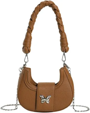 Crossbody Bag for Women Vegan Leather Hobo Handbags Tote Handbag Purse Shoulder Bucket Bag with Chain Straps