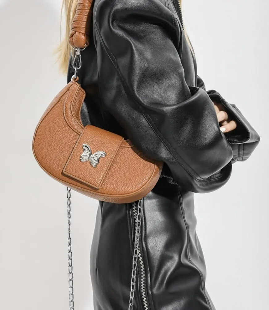 Crossbody Bag for Women Vegan Leather Hobo Handbags Tote Handbag Purse Shoulder Bucket Bag with Chain Straps