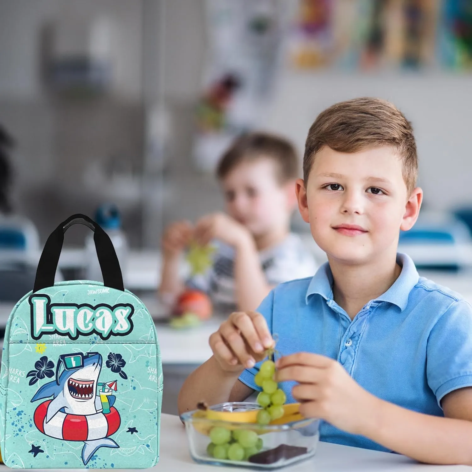 Custom Kids Backpack for Boys with Personalized School Backpack and Kid's Lunch Box - Cartoon BackPack for Primary School Students and Children Travel Bookbag