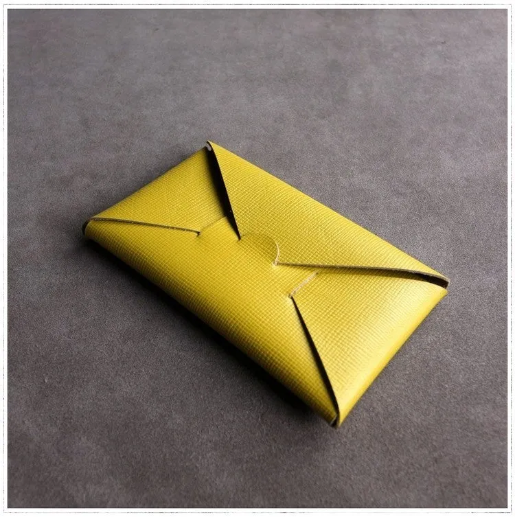Cute Womens Beige Leather Envelope Wallet Slim Clutch Purse Checkbook Long Wallet for Women