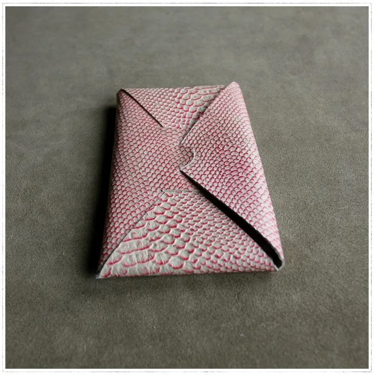 Cute Womens Beige Leather Envelope Wallet Slim Clutch Purse Checkbook Long Wallet for Women