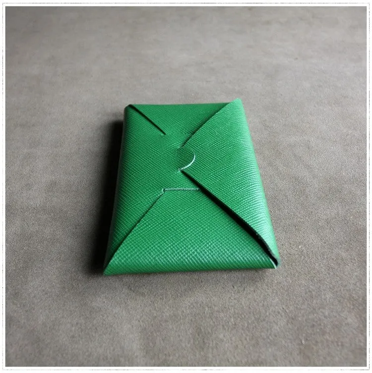 Cute Womens Beige Leather Envelope Wallet Slim Clutch Purse Checkbook Long Wallet for Women