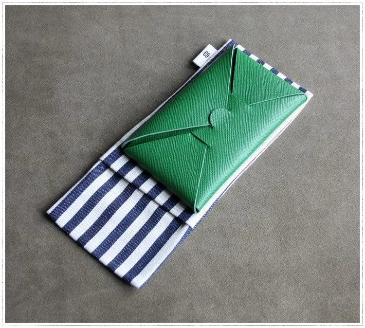 Cute Womens Beige Leather Envelope Wallet Slim Clutch Purse Checkbook Long Wallet for Women