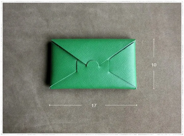 Cute Womens Beige Leather Envelope Wallet Slim Clutch Purse Checkbook Long Wallet for Women