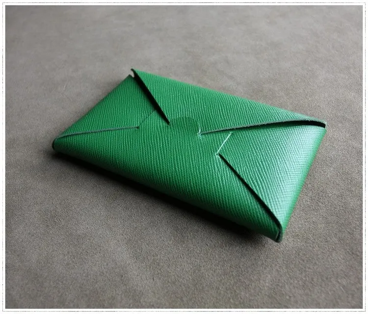 Cute Womens Beige Leather Envelope Wallet Slim Clutch Purse Checkbook Long Wallet for Women