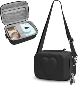 Digital Camera Case, cute camera case Protective & Lightweight Camera Case with 2 Carrying Ways, Waterproof & Shockproof camera sling bag for Instax Mini 12 11 Sony DSC 830, canon sx740 , - black