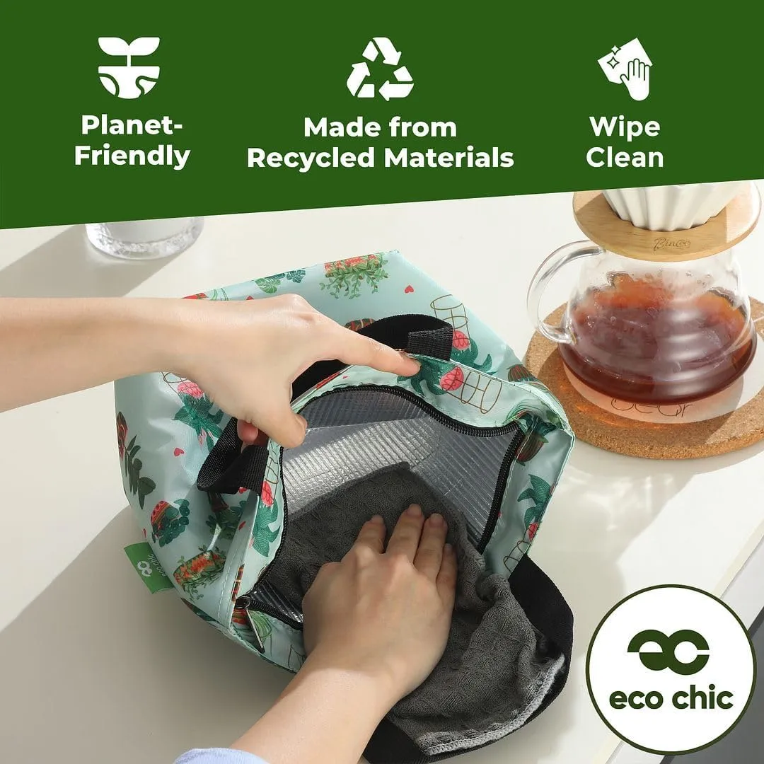 ECO CHIC Insulated Lunch Bag - Waterproof, Reusable Office Lunch Tote Bag for Women & Men - Durable Cooler in Cute Colorful Designs - Ideal for daily lunching