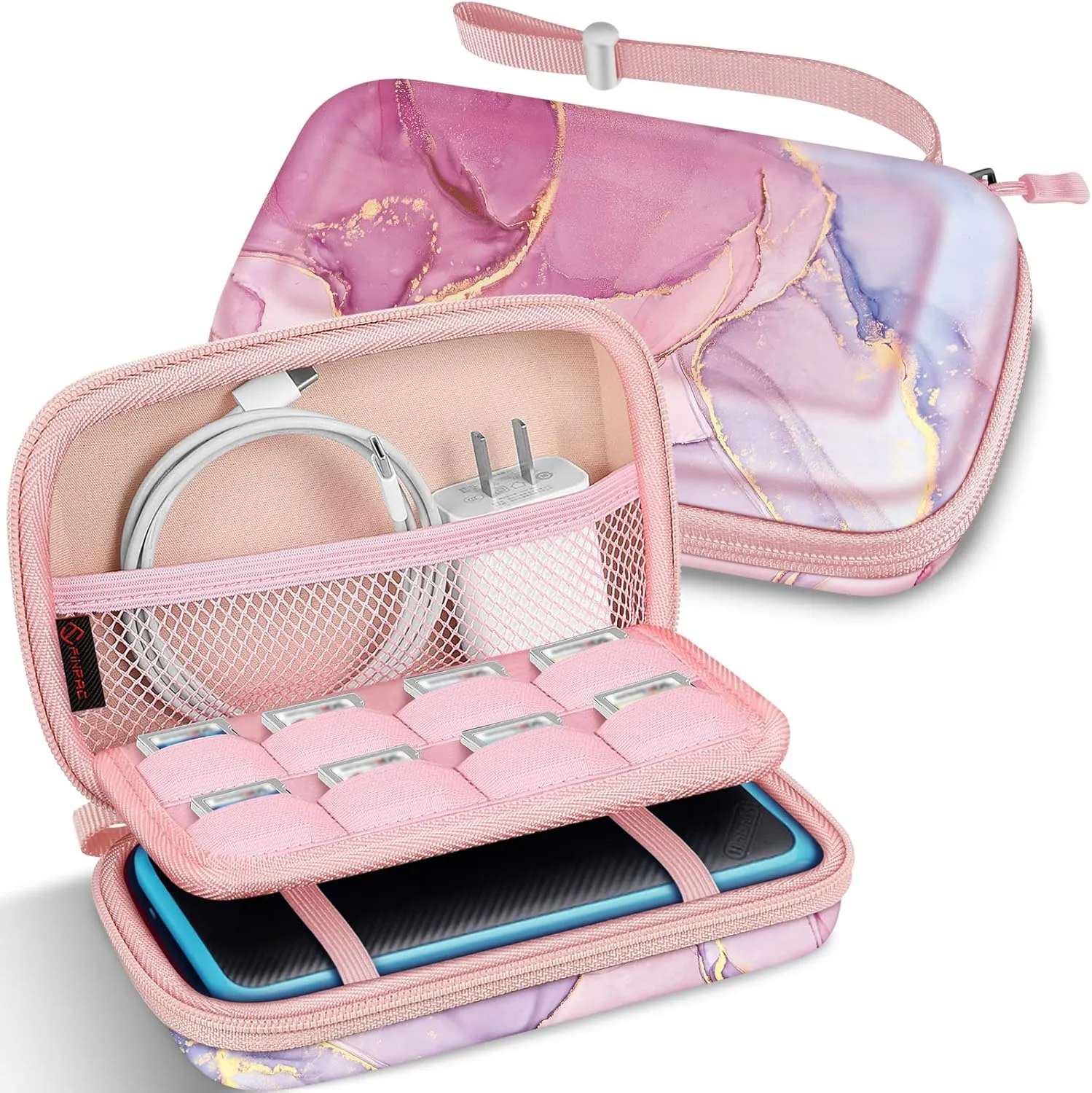FINTIE Carrying Case for Nintendo New 2DS XL LL / New 3DS / 2DS / 3DS XL LL, Protective Hard Shell Portable Travel Cover Pouch with Game Card Slots & Inner Pocket, Dreamy Marble
