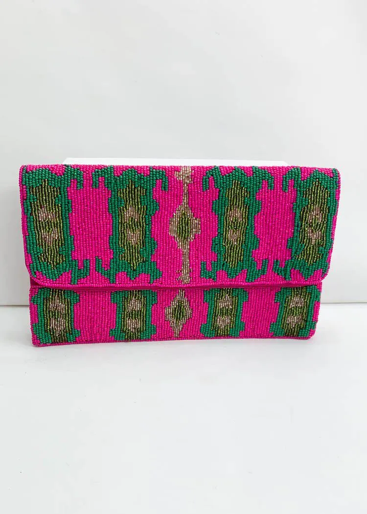 Flores Beaded Clutch