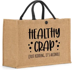 Funny Wine Lovers Boss Lady Teacher Pregnancy Baseball Mom Gifts Burlap Tote Bag for Women Lady