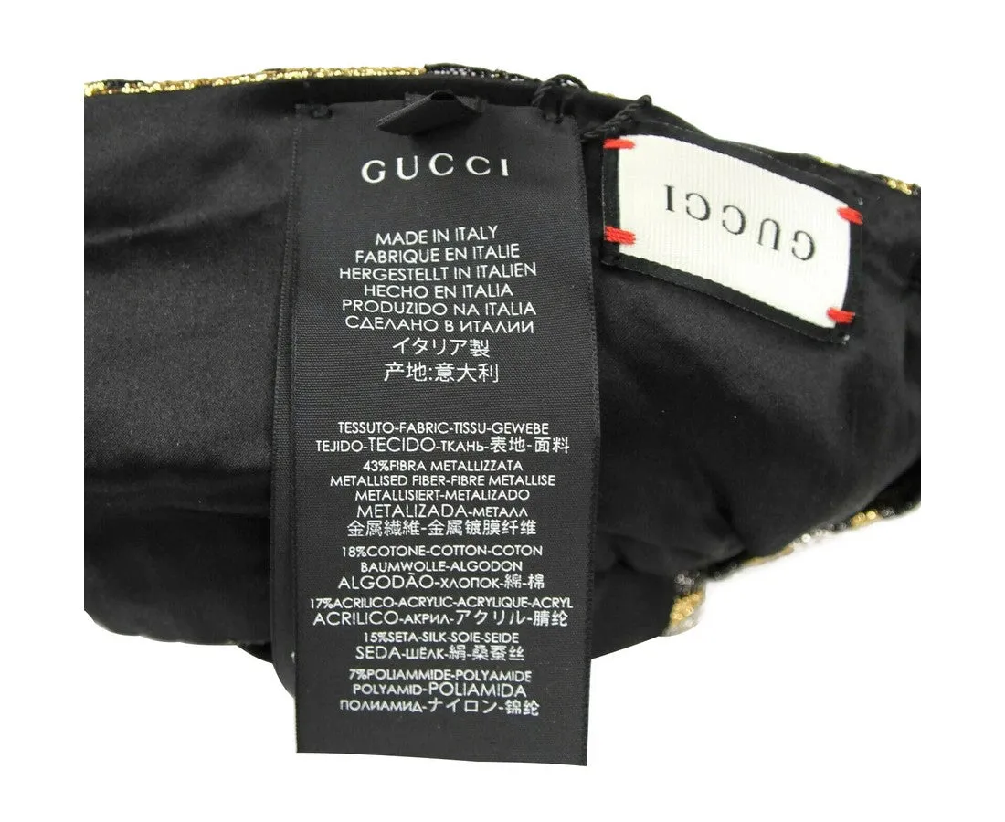 Gucci Women's  Metallic Leopard Print Turban Headband M / 57