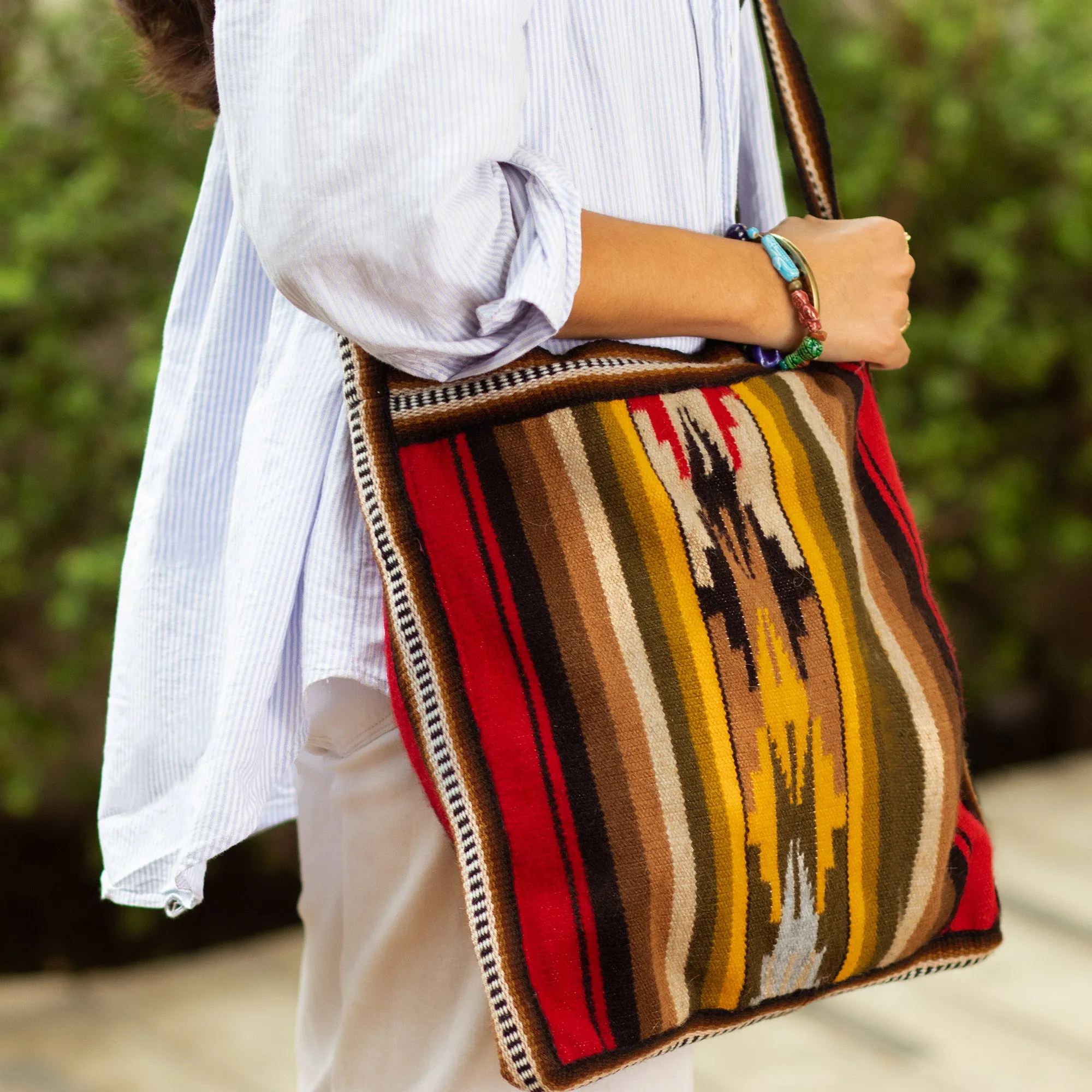 Hand Made Women's Alpaca Blend Shoulder Bag  - Andean Warmth | NOVICA